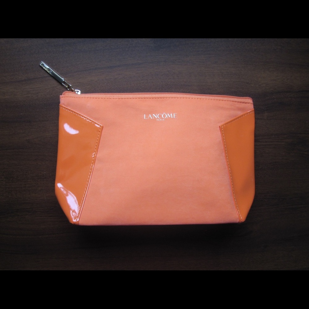 Lancome Leather Cotton Cosmetic Bag Makeup Purse